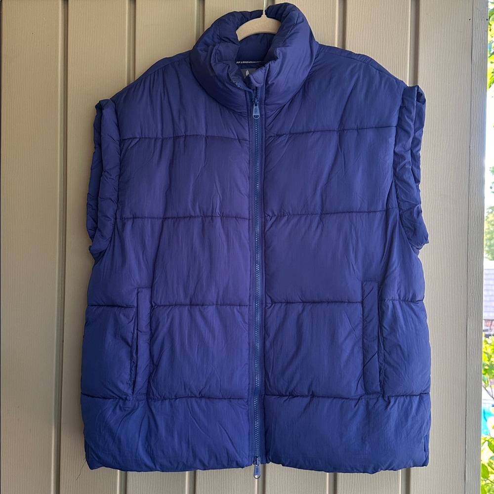 Free People Movement in a Bubble Blue Purple Oversized Puffer Vest